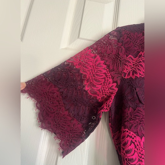 Banana Republic Lace Tie-belt Shirt Dress Belted Purple Pink Maroon
-Size 4-NWT - Picture 2 of 10